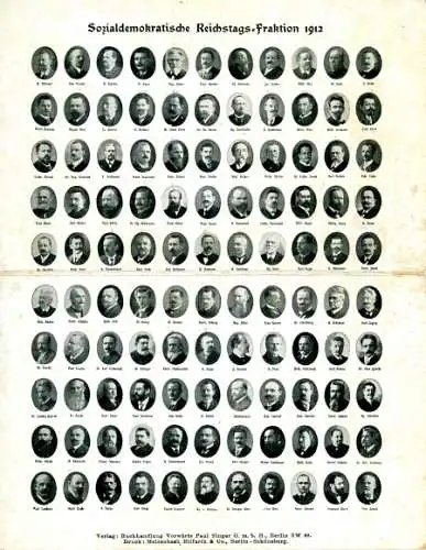 Klapp Ak Sozialdemokratische Reichstags-Fraktion 1912, Politiker