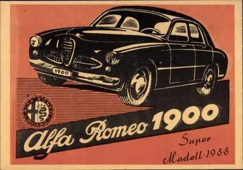 Ak Werbung, Auto Alfa Romeo 1900, Super Modell 1955