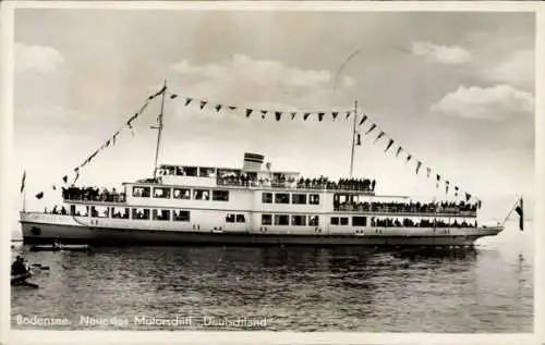 Ak Bodensee, Neuestes Motorschiff Deutschland, Fahrgastschiff