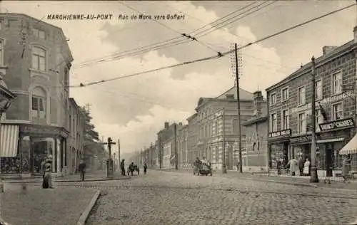 CPA Marchienne au Pont Charleroi Wallonie Hainaut, Rue de Mons vers Goffart