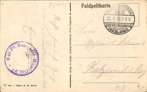 Ak Dontrien Marne, zerstörter Bahnhof, I. WK