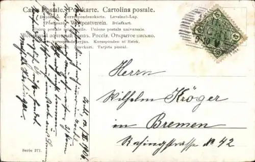 Ak Liebespaar in Volkstrachten, Rauchender Mann