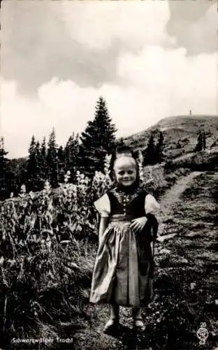 Ak Mädchen in Schwarzwälder Tracht