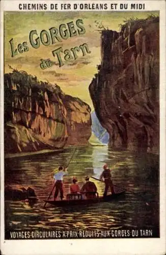 Künstler Ak Gorges du Tarn, Reklame französische Eisenbahn Orleans und Midi