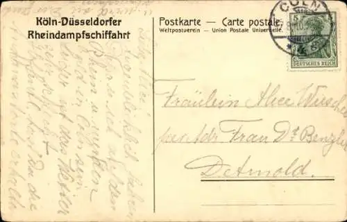 Ak Dampfer, Köln-Düsseldorfer Rheindampfschifffahrt