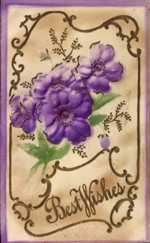 Ak Glückwunsch, Blumen, Kitsch