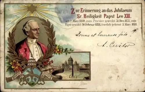 Ak Vatikan Rom Lazio, Papst Leo XIII.
