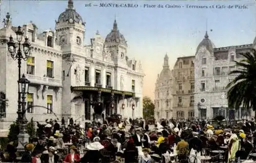 CPA Monte Carlo Monaco, Le Casino et les Terrasses et Café de Paris