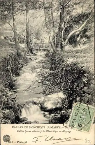 Ak Caldas de Monchique Portugal, Flusspartie, Paysage