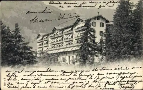 Ak Villars sur Ollon Kanton Waadt, Grand Hotel