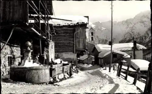 Ak Saint Veran Hautes-Alpes, Ville sous la neige