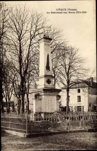Ak Civaux, Monument aux Morts 1914-1918