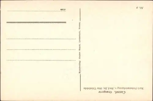 Ak Kassel in Hessen, Orangerie, Gebäude, Federzeichnung, Otto Ubbelohde