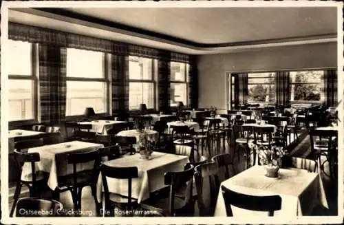 Ak Glücksburg an der Ostsee, Gasthaus Die Rosenterrasse