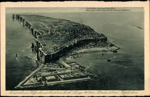 Ak Nordseeinsel Helgoland, Gesamtansicht aus der Vogelschau