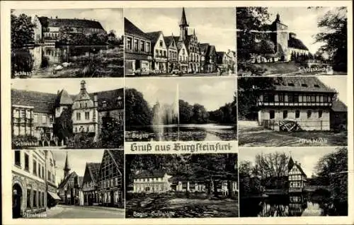 Ak Burgsteinfurt Steinfurt im Münsterland, Schloss, Rathaus, Wassermühle, Ritterburg, Gaststätte