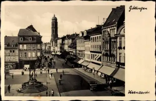 Ak Göttingen in Niedersachsen, Historische Stadtansicht, Weenderstraße, Menschen, Architektur, Br