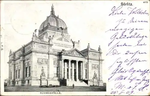 Ak Görlitz in der Lausitz, Ruhmeshalle