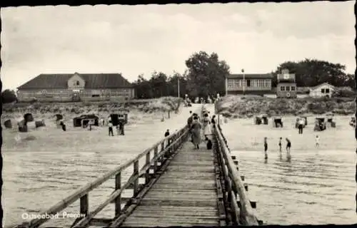 Ak Ostseebad Prerow Darß, Seebrücke, Strand