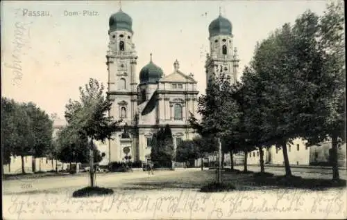 Ak Passau in Niederbayern, Dom-Platz