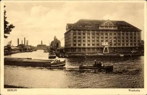 Ak Berlin Tiergarten Moabit, Westhafen