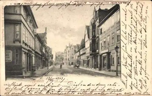Ak Hameln an der Weser Niedersachsen, Stadtansicht mit n Gebäuden, Straßenansicht, Menschen auf d