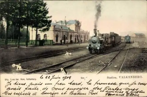 Ak Valkenburg Limburg Niederlande, Station Valkenberg, Bahnhof, Eisenbahn