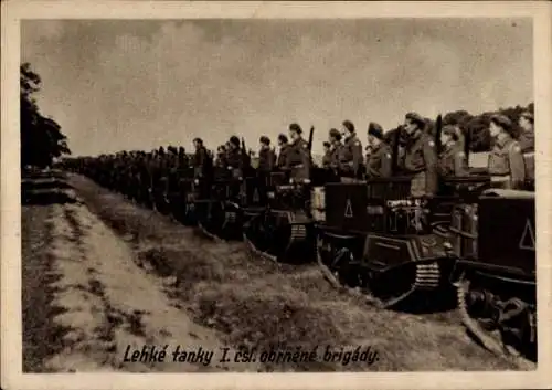 Ak Praha Prag, Lehke tanky I. Csl. obrnene brigady