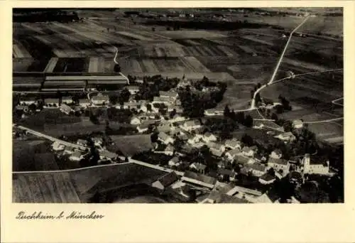 Ak Puchheim in Oberbayern, Fliegeraufnahme