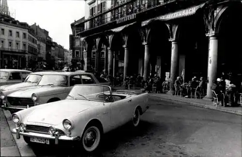 Foto Autos vor einem Restaurant, Lutterbach, Cafe Moll, April 1962