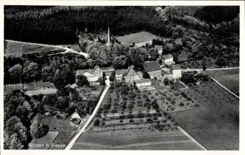 Ak Rödgen Obersdorf Wilnsdorf im Siegerland, Luftaufnahme von Rödgen, Hotel Café Haus Stangier, l