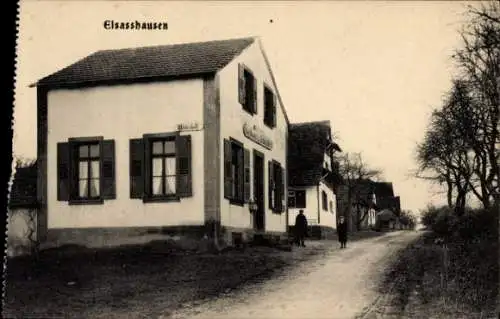 Ak Elsasshausen Bas Rhin, Straße, Häuser