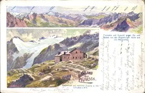 Künstler Ak Hamböck, J., Fleres Pflersch Südtirol, Gesamtansicht, Berghütte