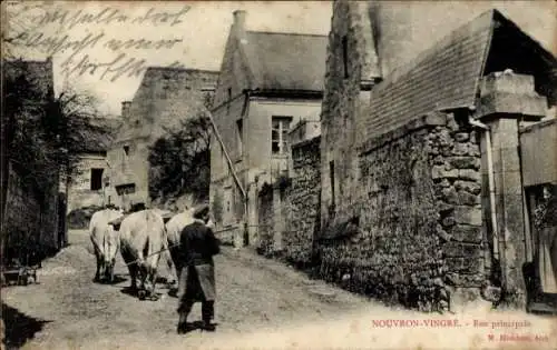 CPA Nouvron-Vingré Aisne, Rue principale