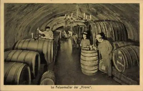 Ak Assmannshausen Rüdesheim Rhein, Krone Felsenkeller
