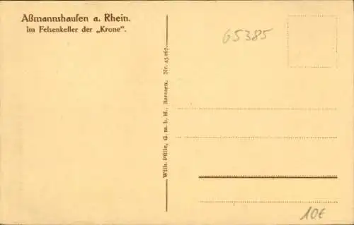 Ak Assmannshausen Rüdesheim Rhein, Krone Felsenkeller