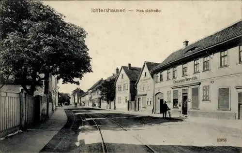 Ak Ichtershausen in Thüringen, Hauptstraße, Konsumverein