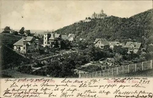 Ak Wernigerode am Harz, Hotel Pension Küsters Camp, Schloss