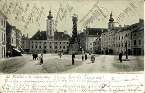 Ak Sankt Pölten in Niederösterreich, Rathausplatz