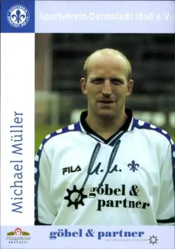 Autogrammkarte Fußballer Michael Müller, SV Darmstadt 98, Autogramm