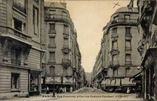 Ak Paris XVII, Rue Fourcroy, Rue Gustave Flaubert