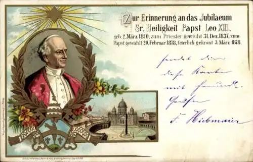 Litho Papst Leo XIII., Vincenzo Gioacchino Pecci, Vatikan, Jubiläum