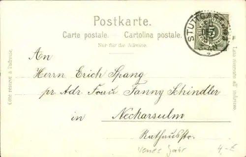 Lied Litho Glückwunsch Neujahr, Muszierende Zwerge
