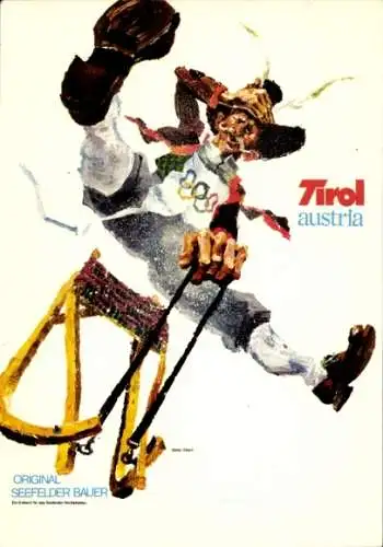 Künstler Ak Tirol Österreich, XII. Olympische Winterspiiele 1976, Original Seefelder Bauer