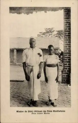 Ak Mission von Shiré Afrika, junges verheiratetes Paar