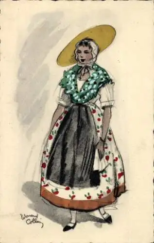 Ak Nice Nizza Alpes Maritimes, Frau in Volkstracht