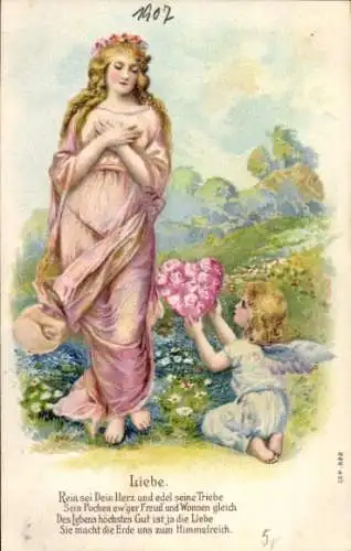 Ak Münster in Westfalen, Liebe. Rein sei Dein Herz und edel seine Triebe Sein Pochen ew'ger Fr...