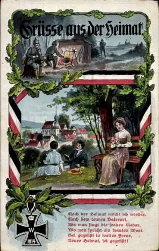 Ak Altenburg Moosach in Oberbayern, Wallfahrtskirche Altenburg, Gruß Soldat im Schützengraben,...