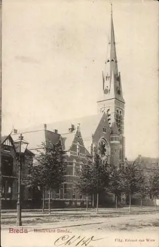 Ak Breda Nordbrabant Niederlande, Boulevard Breda, Kirche