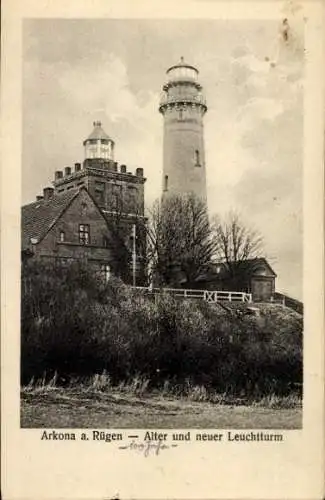 Ak Arkona Putgarten auf Rügen, Alter und neuer Leuchtturm